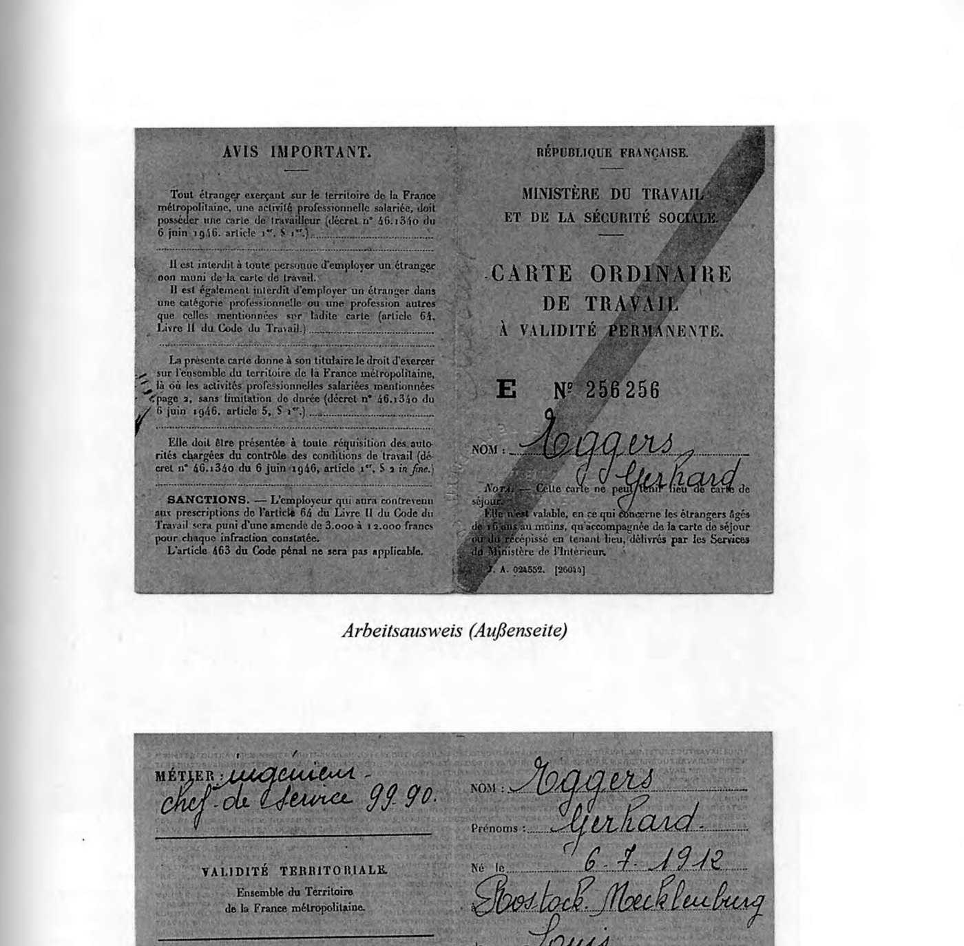 French work and residence permit, Decize (1946–1953)